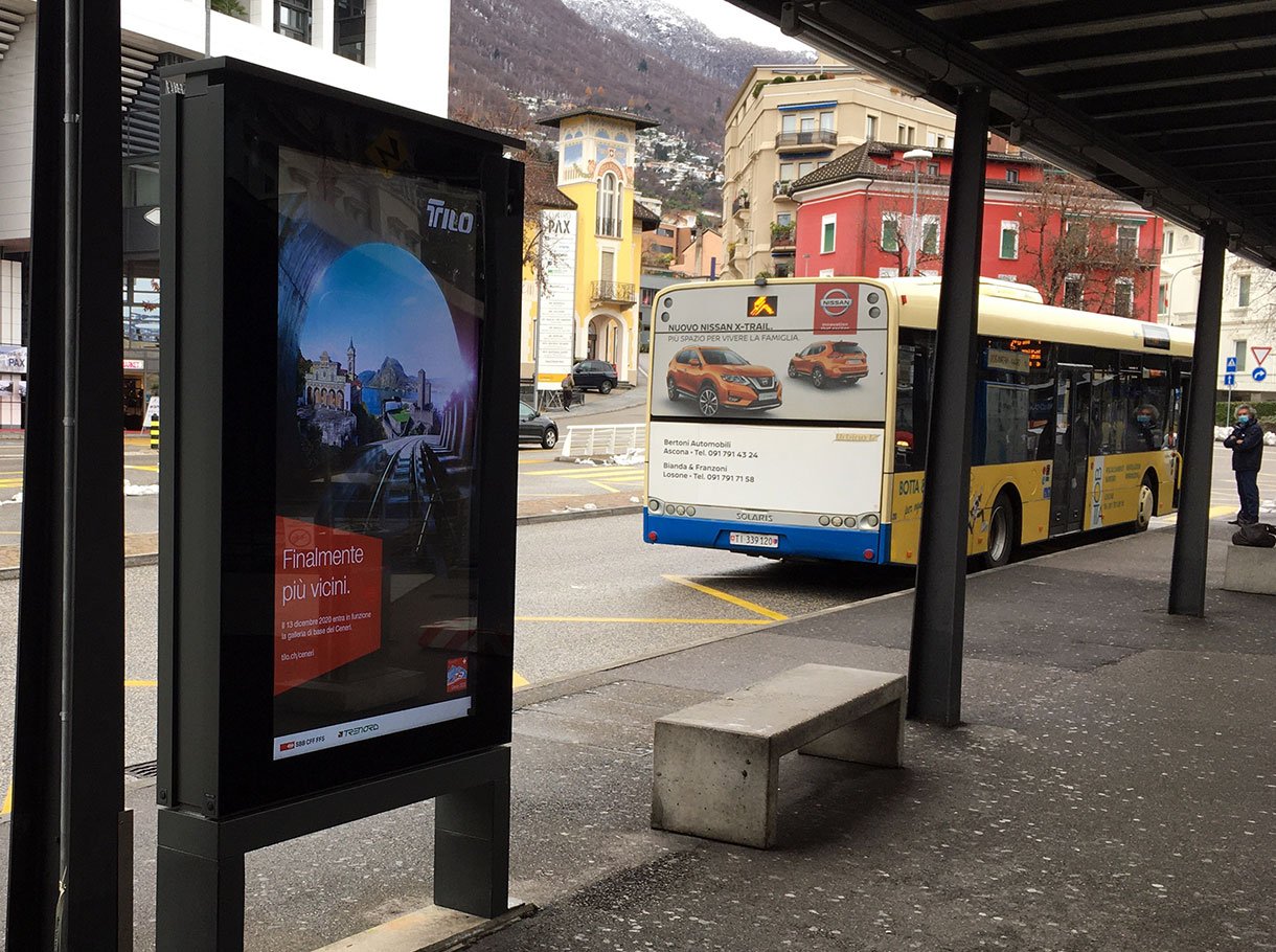 APG|SGA Allgemeine Plakatgesellschaft AG Rail-ePanel Bellinzona