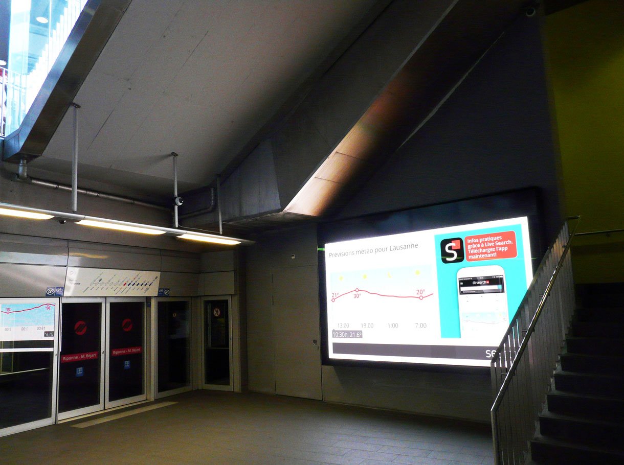 Reference image APG, LED eBoards Métro m2 Lausanne