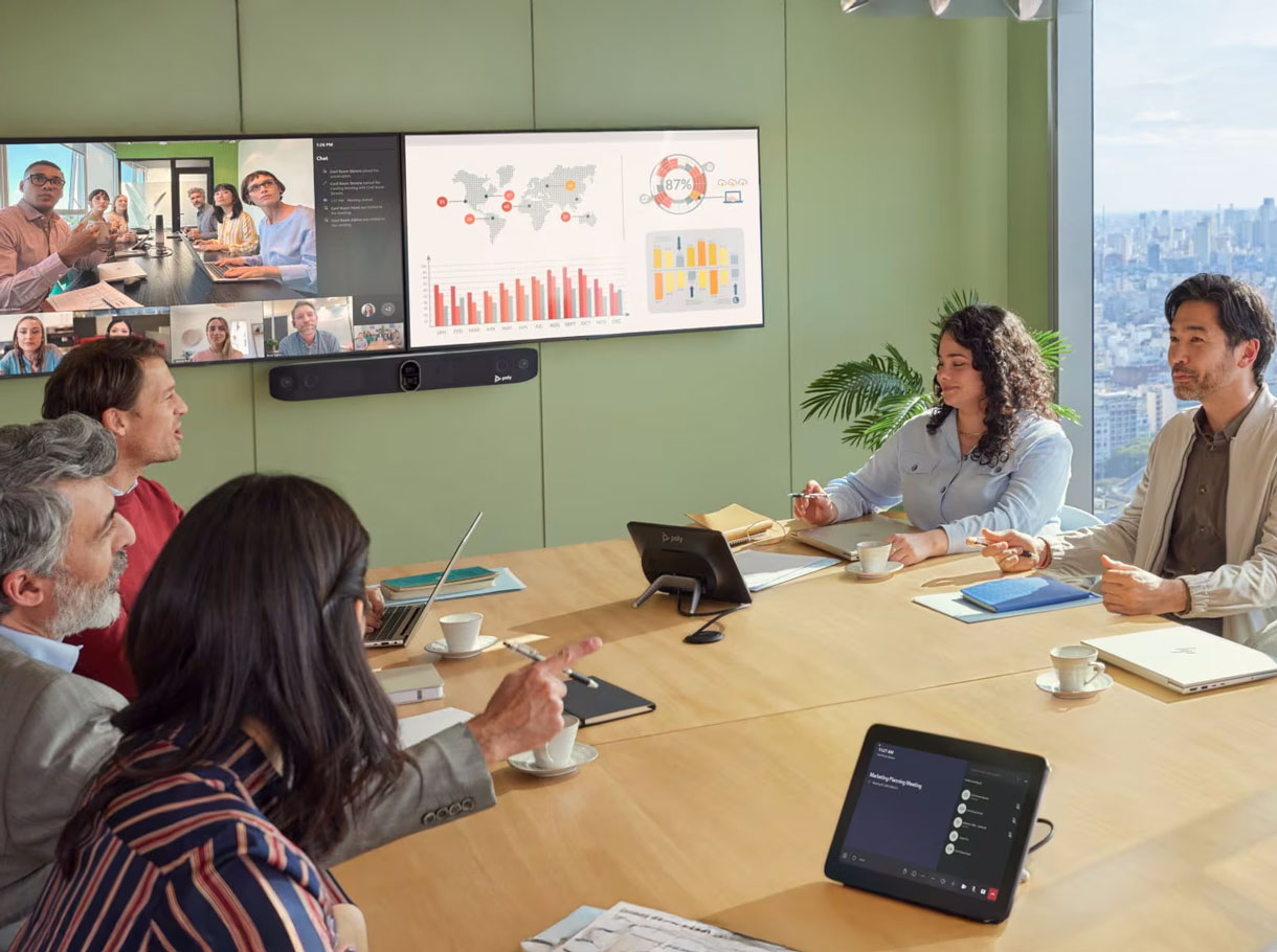 Video conference meeting room for several people